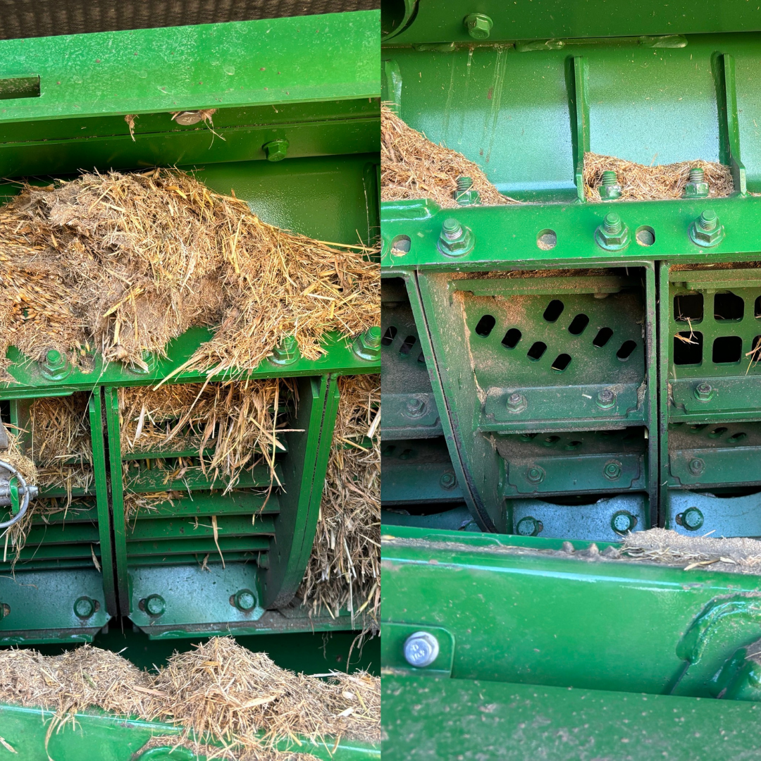 Left image shows OEM with material build-up in the concave. The Right Image shows the Sunnybrook Concave with no material build-up.