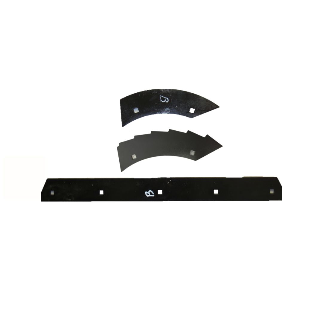 SBLX808 OEM CHEVRON BEATER WEAR KIT WIDE-BODY BORON 5 HOLE FLAT 12 SERRATED, 12 SMOOTH Boron wide body. Consists of 12 chevron curved center boron, 12 chevron long blade 5-hole boron; 12 serrated curved blades boron. Boronizing, is a thermo-chemical hardening process usedto improve the life and performance of metal components to strengthen resistance to corrosion and abrasive wear.,